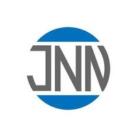 diseño del logotipo de la letra jnn sobre fondo blanco. concepto de logotipo de círculo de iniciales creativas jnn. diseño de letras jnn. vector