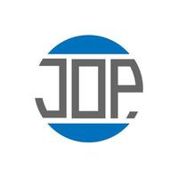 diseño de logotipo de letra jop sobre fondo blanco. concepto de logotipo de círculo de iniciales creativas de jop. diseño de letras jop. vector