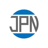 diseño de logotipo de letra jpn sobre fondo blanco. concepto de logotipo de círculo de iniciales creativas jpn. diseño de letras jpn. vector