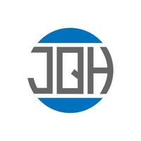 diseño de logotipo de letra jqh sobre fondo blanco. concepto de logotipo de círculo de iniciales creativas jqh. diseño de letras jqh. vector