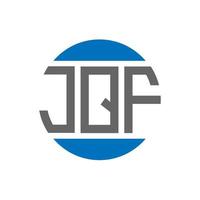 diseño de logotipo de letra jqf sobre fondo blanco. concepto de logotipo de círculo de iniciales creativas jqf. diseño de letras jqf. vector