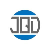 diseño de logotipo de letra jqd sobre fondo blanco. concepto de logotipo de círculo de iniciales creativas jqd. diseño de letras jqd. vector