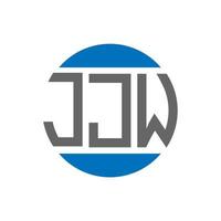 diseño de logotipo de letra jjw sobre fondo blanco. concepto de logotipo de círculo de iniciales creativas jjw. diseño de letra jjw. vector