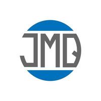 diseño de logotipo de letra jmq sobre fondo blanco. concepto de logotipo de círculo de iniciales creativas jmq. diseño de letras jmq. vector