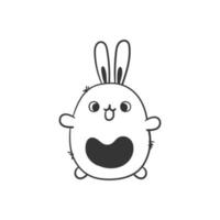 Rabbit. Cute hand-drawn rabbit. Sketch drawing for design. Vector image