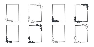 Vector frames. Frames with little clouds. Hand-drawn frames. Vector illustration