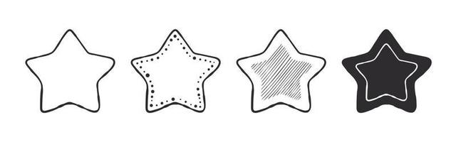 Stars signs. Stars drawn by hand with different textures. Vector images