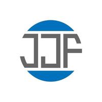 diseño de logotipo de letra jjf sobre fondo blanco. concepto de logotipo de círculo de iniciales creativas jjf. diseño de letra jjf. vector