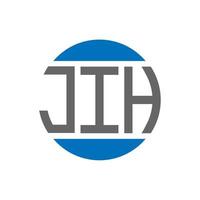 diseño de logotipo de letra jih sobre fondo blanco. concepto de logotipo de círculo de iniciales creativas de jih. diseño de letra jih. vector