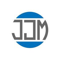 diseño de logotipo de letra jjm sobre fondo blanco. concepto de logotipo de círculo de iniciales creativas jjm. diseño de letras jjm. vector