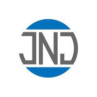 diseño de logotipo de letra jnj sobre fondo blanco. concepto de logotipo de círculo de iniciales creativas jnj. diseño de letras jnj. vector