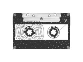 Audio cassette. Compact Cassette image. Hand drawn audio cassette. Sketch style. Vector image