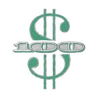 Dollar sign. A hundred dollar sign. The painted number is one hundred. Vector illustration
