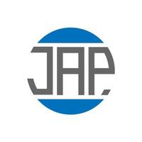 JAP letter logo design on white background. JAP creative initials circle logo concept. JAP letter design. vector