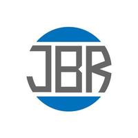 diseño de logotipo de letra jbr sobre fondo blanco. concepto de logotipo de círculo de iniciales creativas jbr. diseño de letras jbr. vector