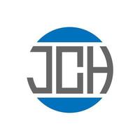 diseño de logotipo de letra jch sobre fondo blanco. concepto de logotipo de círculo de iniciales creativas jch. diseño de letra jch. vector