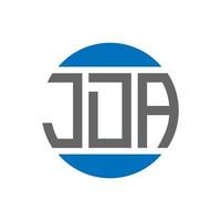 diseño de logotipo de letra jda sobre fondo blanco. concepto de logotipo de círculo de iniciales creativas jda. diseño de letras jda. vector
