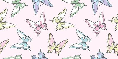 Cute colorful butterfly vector pattern