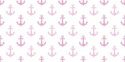 Anchor seamless pattern, pink and white vector background