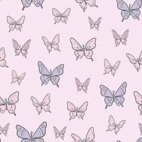 Pastel butterfly seamless repeat pattern design vector