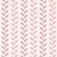 Pastel leaf vector pattern, seamless botanical print, garland background