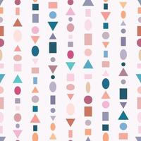 Colorful boho vector pattern with random geometric shapes