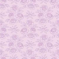 Floral peony repeat pattern vector background purple