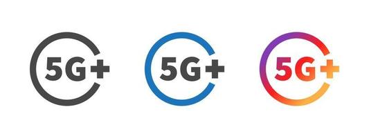 iconos de 5g. logotipo de Internet de alta velocidad. Tecnología de comunicación 5g. Imágenes de vectores