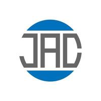 diseño de logotipo de letra jac sobre fondo blanco. concepto de logotipo de círculo de iniciales creativas de jac. diseño de letras jac. vector