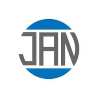 diseño del logotipo de la letra jan sobre fondo blanco. concepto de logotipo de círculo de iniciales creativas de enero. diseño de carta de enero. vector