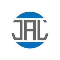 diseño de logotipo de letra jal sobre fondo blanco. concepto de logotipo de círculo de iniciales creativas de jal. diseño de letras jal. vector