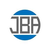 diseño del logotipo de la letra jba sobre fondo blanco. concepto de logotipo de círculo de iniciales creativas jba. diseño de letras jba. vector