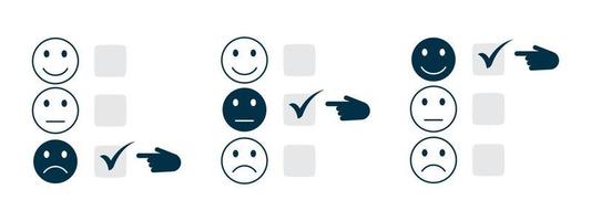 Rating icons. Satisfaction survey icons. Customer review satisfaction feedback survey concept. Vector illustration