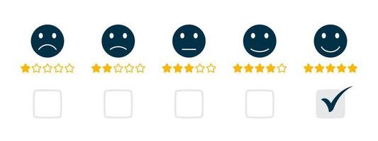 Smiley icons. Satisfaction survey icons. Customer review satisfaction feedback survey concept. Vector illustration