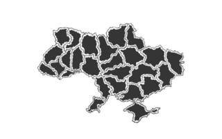 Ucrania. mapa de ucrania. mapa dibujado a mano del país con regiones. ilustración vectorial vector
