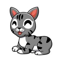 lindo, manx, gato, caricatura, sentado vector