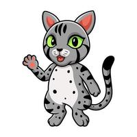 dibujos animados lindo gato mau egipcio agitando la mano vector