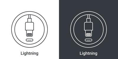 Lightning port icon. Socket sign of phone. Connectors icon. Vector illustration