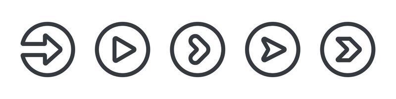 Arrows icons set. Collection different arrows. Black round arrows icon. Vector illustration