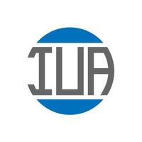 diseño de logotipo de letra iua sobre fondo blanco. concepto de logotipo de círculo de iniciales creativas de iua. diseño de letras iua. vector