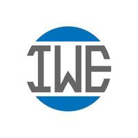 IWE letter logo design on white background. IWE creative initials circle logo concept. IWE letter design. vector