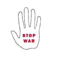 Stop war symbol. A call to stop the war. Vector illustration