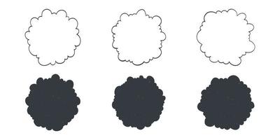 Vector frames. Frames in the form of clouds. Hand-drawn frames. Vector illustration