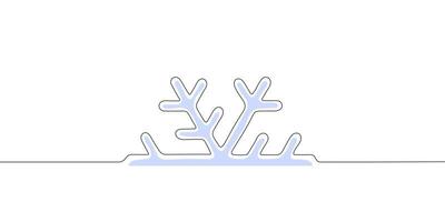 Single line style snowflake. New Year's background. Christmas theme. Vector illustration