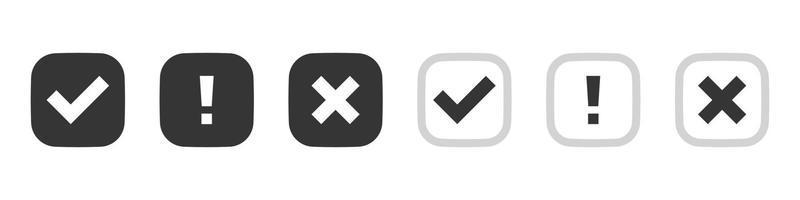 signos de marca de verificación. marca de símbolo de voto. iconos aprobados o de confirmación. Imágenes de vectores