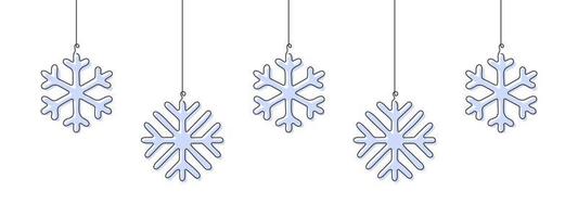 Snowflakes drawn in a single line. Christmas elements. Christmas theme. Vector illustration