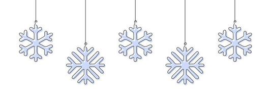 Snowflakes drawn in a single line. Christmas elements. Christmas theme. Vector illustration