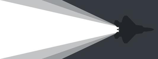 Background. An airplane leaving a beam of light behind. Vector image