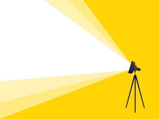 Banner light from the spotlight. Light from the lamp. Vector image