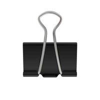 Binder clip. Realistic paper clip. Paper holder isolated on white background. Vector illustration